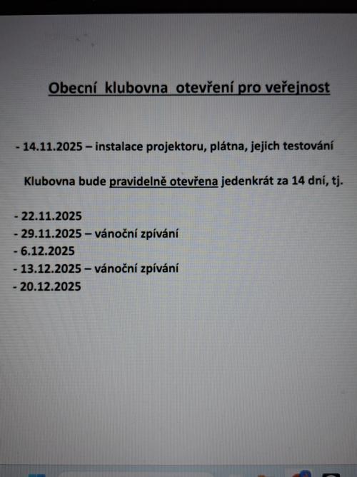 Obecní klubovna-otevření