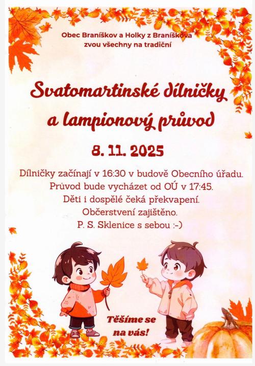 Pozvánka na&nbsp;Svatomartinský lampionový průvod a&nbsp;dílničky